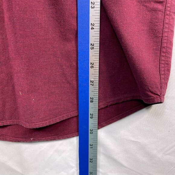 Tommy Hilfiger Button Down Shirt Mens size Medium Burgundy Red Cotton Casual - Picture 5 of 7